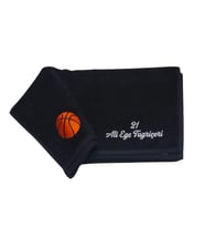 Alice Atelier İsme Özel %100 Pamuk Spor Basketbol Topu İşlemeli Basketbol Havlusu Kırmızı, Mavi, Siyah, Beyaz, Gri (Siyah)