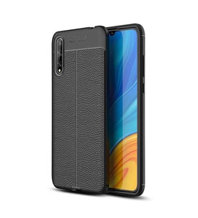 Huawei P Smart S (Y8P) Kılıf Zore Niss Deri Desenli Silikon Kılıf (Siyah)