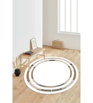 Dijital Baskılı Kaymaz Taban Yıkanabilir Yuvarlak Salon Halısı Koridor Halısı Paspas NDY-SD-299 (Çok Renkli)