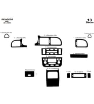 Meriç® Peugeot 406 Ön Torpido Kaplama Maun 13 Parça 1999-2005 (Piano Black)