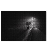 Cakapuzzle  Gece Otoyol Sis ve Fil  Puzzle Yapboz MDF (Ahşap) (1000 Parça)