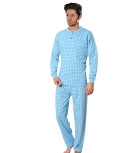 Aysu 2060 Erkek Uzun Kol Pijama Takımı Penye Pijama Takımı (Gri)