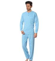 Aysu 2060 Erkek Uzun Kol Pijama Takımı Penye Pijama Takımı (Gri)