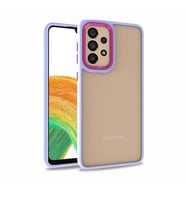Samsung Galaxy A73 Kılıf Case, Kamera Lens Korumalı Elektroplatin Kaplama Sert PC Koruyucu Colourful Platinum Serisi (Lila)