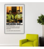 Metal Çerçeveli Temperli Cam Tablo Film Afişi Breaking Bad 2008 (Gümüş)
