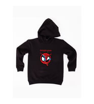 Spiderman baskılı örümcek adam kapüşonlu pamuklu kumaş çocuk sweatshirt (Siyah)