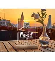 BK Gift Restoran & Cafe & Barlara Özel Ahşap Standlı Pleksi QR Kod Menü, Cafe&Bar için QR kodlu Tabela, QR kodlu Masa Dekoru - 10 ADET-1 (Model 6)