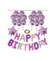 ŞEFFAF BALONLU HAPPY BIRTHDAY FOLYO BALON SET (Taş)