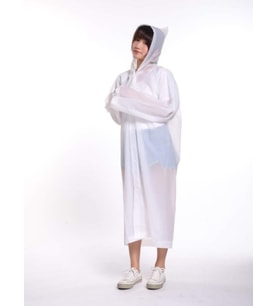 Eva Trend Unisex Siyah Yağmurlık (Beyaz)