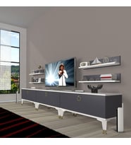 Decoraktiv Eko 270R Mdf Gold Tv Ünitesi Tv Sehpası (Beyaz - Antrasit)