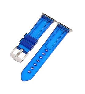 BİPOWER Apple Watch 42-44mm KRD-23 Transparent Kordon (Mavi)