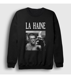 Presmono Unisex Beyaz Vinz Film La Haine Sweatshirt 500243tt (Siyah)