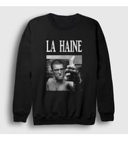 Presmono Unisex Beyaz Vinz Film La Haine Sweatshirt 500243tt (Siyah)