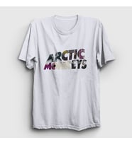 Presmono Unisex Sarı Mask Arctic Monkeys T-Shirt 14572tt (Beyaz)
