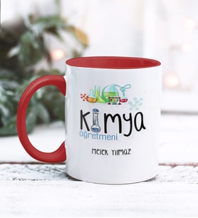 Kimya Öğretmeni Tasarımlı Kişiye Özel Kupa Bardak (Kırmızı)
