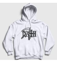 Presmono Unisex Beyaz Logo Death Kapüşonlu Sweatshirt 138123tt (Beyaz)