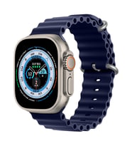 Apple Watch 49mm Ultra Seri Uyumlu Seaflex Ocean Silikon Kordon (Lacivert)