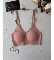 Nessa İnce Askılı Çıkarılabilir Padli Dikişsiz Lazer Kesim İz Yapmaz Kopçasız Bralet-2012 (Koyu Bej)