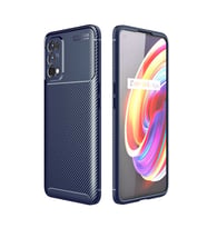 Realme 7 Pro Kılıf Karbon Silikon Case (Lacivert)