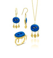 Midyat Süryani Nazar Boncuğu Gümüş Üçlü Set (Hercai Dizisi) 201020551 (Gold)