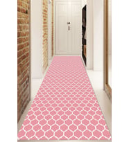 Dijital Baskılı Kaymaz Taban Yıkanabilir Modern Yolluk Ve Koridor Halısı NDU-HT-547 (Pembe)