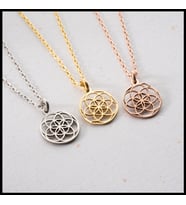Gümüşistan 925 Ayar Gümüş Kendin Tasarla Yaşam Çiçeği Kolye (Gold)
