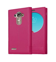 LG G4 Uyumlu Pencereli Kapaklı Magnum Kılıf (Pembe)