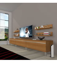 Decoraktiv Eko 270R Mdf Krom Ayaklı Tv Ünitesi Tv Sehpası (Ceviz)