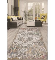 Dijital Kaymaz Taban Yıkanabilir Modern Renkli Salon Halısı Mutfak Halısı Yolluk ND-HT-263 (Vizon)