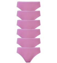 6lı Kadın Bikini Külot Pamuklu Renkli İç Çamaşırı Nefes Alan Doku (Pembe)