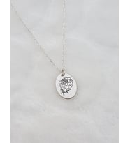 Doğum Çiçeği Kolye, Birth Flower Necklase (Ekim- October) (Gümüş)