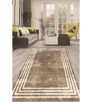 Dijital Kaymaz Taban Yıkanabilir Modern Renkli Salon Halısı Mutfak Halısı Yolluk ND-HT-485 (Kahverengi)