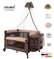Holmer Maxi Comfort Coolstyle ( Anne Yanı-Deluxe Kumaş ) Cibinlikli Oyun Parkı/Anne Yanı 70x110cm (Kahverengi)