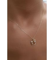 14 Ayar Altın Bebek Ayak İzi Kolye (Beyaz)