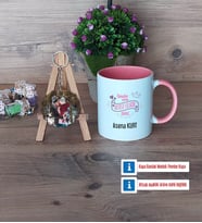 Anneler Günü Hediyesi Kupa Bardak Beyaz ve Fotoğraflı Ahşap Anahtarlık Hediye (Model 6)