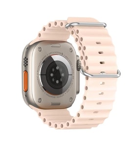 Ally Apple Watch 7-8 45mm 6-5-4 44mm Marine Silikon Kayış Kordon 3-2-1 42mm (Krem)