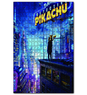 Cakapuzzle Detective Pikachu Çatıda Puzzle Yapboz MDF (Ahşap) (255 Parça)