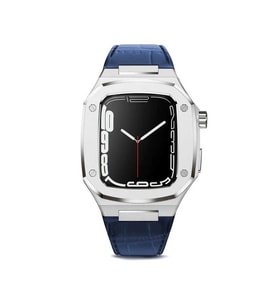 Apple Watch 44mm KRD-67 Kordon (Lacivert-Gumus)