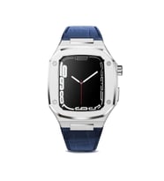 Apple Watch 44mm KRD-67 Kordon (Lacivert-Gumus)