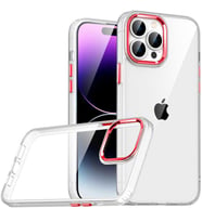 Apple iPhone 14 Pro Max Kılıf Case, Kamera Lens Korumalı Elektroplatin Kaplama Sert PC Koruyucu Colourful Platinum Serisi (Kırmızı)