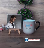 Hekim Fotoğraflı Dekoratif Taş, Kupa Bardak Beyaz Hediye (Model 10)