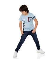 Toontoy Erkek Çocuk T-Shirt Strong Baskılı (Mavi)