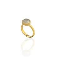 Kadir Jewellery 22 Ayar Altın Kaplama Zirkon Taşlı Kadın Minimal Yüzük (Beyaz)