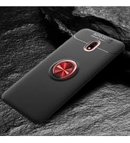 Xiaomi Redmi 8A Kılıf Yüzüklü Magnetli Ravel Case (Siyah-Kırmızı)