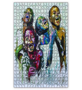 Cakapuzzle Afrikalı Çocukların Kahkahaları Yağlıboya Puzzle Yapboz MDF (Ahşap) (1000 Parça)