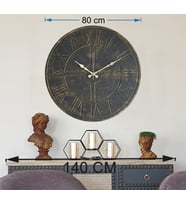 Markakanvas  Duvar Saati (Çap 50 cm - 80 cm ) (Siyah-Altın)