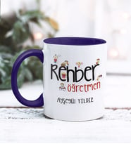 Rehber Öğretmeni Tasarımlı Kişiye Özel Kupa Bardak (Lacivert)