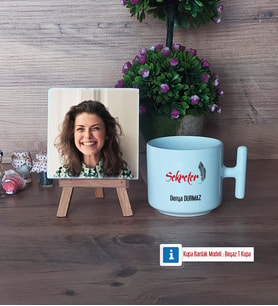 Sekretere Hediye Fotoğraflı Dekoratif Taş, Kupa Bardak Beyaz Hediye (Model 12)