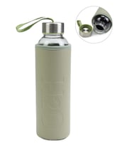 Deri Kılıflı 500Ml Cam Matara (Yeşil)