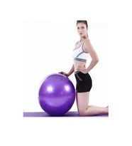 Pekial 65 Cm  Pilates Topu Yoga Plates Egzersiz Topu Ball + Şişirme Pompası Seti (Mor)